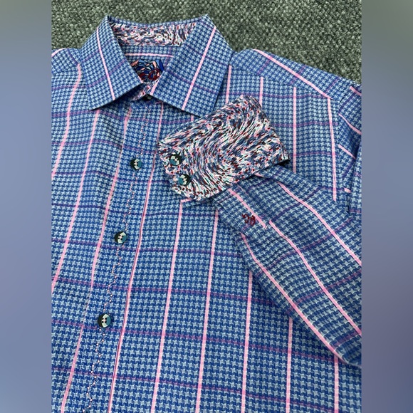 Robert Graham Purple Pink Long Sleeve Button Shirt Flip Cuff • Men’s Medium - Picture 1 of 8